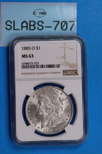 1885-O 1�h�� �����K����� NGC MS63 BU UNC MS �č��^�R�C�� SLAB-707
