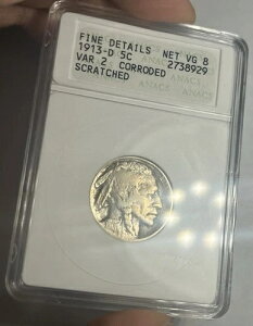 1913-D �^�C�v2 �o�b�t�@���[�j�b�P�� �O���[�h ANACS F �ڍ� NET VG8 �Â��\�[�v�{�b�N�X�z���_�[