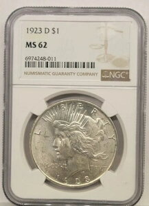 1923-D 1�h�����a��� �f���o�[������ NGC MS62�A����������