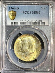 1964-D �P�l�f�B 50�Z���g �n�[�t�h�� UNC �R�C�� �S�[���h�V�[���h PCGS MS66