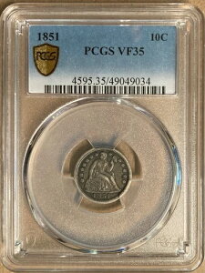 1851�N PCGS VF35 ���R�̏��_�����_�C�� 10c-