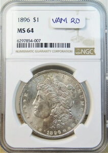 1896�N �����K���E�_���[ NGC MS64 *VAM 20�o�[ 6�I�[�o�[6 Hot50* BR