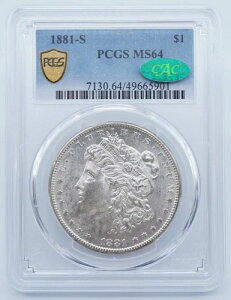1881-S �����K����� 1�h�� PCGS & CAC MS64 �S�[���h�V�[���h���x�� - U1073