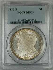 1880-S ���[�K�� �V���o�[ �_���[ 1�h�� �R�C�� PCGS MS-63 �g�[�� (2D)