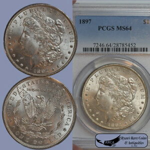1897�N�����K����݁APCGS MS64�A�u���C�g�z���C�g�A���C�A���Y�E���A�E�R�C���Y�AC8187