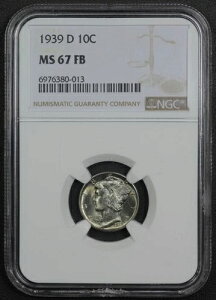 1939 D �t�� �X�v���b�g �o���h �}�[�L�����[ �_�C�� 10C NGC MS 67 FB (�������F��!)