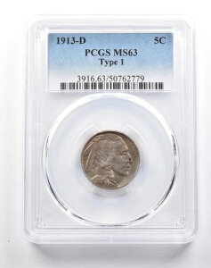 1913-D �C���f�B�A���w�b�h �o�b�t�@���[�j�b�P�� �^�C�v1 MS63 PCGS *2225
