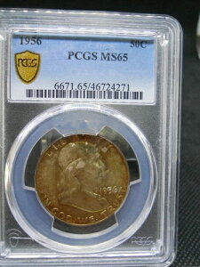 1956�N�t�����N���� �n�[�t �_���[ - PCGS MS-65�A���ɒ����������X�^�[ �g�[�j���O�B