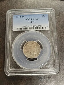1913�N D�^�C�v2�o�b�t�@���[�j�b�P�� 5C PCGS XF45-