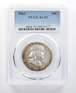 1963�N �t�����N���� �n�[�t�_���[ AU53 PCGS �y���t�F�����g�[�� *7688