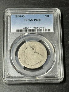 1860�N O���R�̏��_�����n�[�t�h�� 50c PCGS PO1 �Q�[���{�[�C 1 ���[�{�[���R�C�� (Slab 2907)-