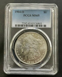 1904�N O ���[�K�� �V���o�[ �_���[ $1 PCGS MS-65�A�������l�̂��鍂�i�ʃR�C��