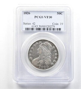 1826�N �L���b�v�h�o�X�g �n�[�t�_���[ VF30 PCGS *1892
