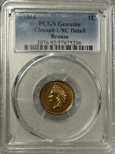 1864�N���C���f�B�A���w�b�h 1�Z���g PCGS ���K�N���[�j���O�ς� �u�����Y BOX32-41