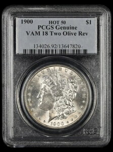 1900�N $1 VAM 18 Two Olive Reverse Hot 50 PCGS �{��