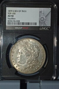 1879-S Rev 78 ���[�K�� �V���o�[ �_���[ - $1 NGC AU50 �{�[���g �{�b�N�X �u���b�N �R�A �g�b�v 100!