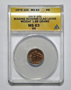 �G���[ 1979 10c ���ʃN���b�h�w������ �d�� 1.88 �O���� ANACS MS63 RB
