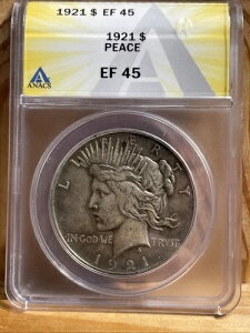 1921�N �s�[�X �V���o�[ �_���[ �R�C�� ANACS XF 45