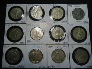 12) XF+/AU 1941 D/S, 42S,43PDS-47 �E�H�[�L���O���x�e�B 50C �n�[�t�h�� ��������-
