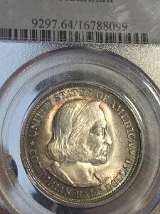 1893�N 50�Z���g �R�����r�A�� �n�[�t PCGS MS64 �g�[��