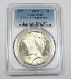 1923�N P PCGS MS63 TOP 50 | VAM 1A �E�B�X�J�[�W���[ �V���o�[ �s�[�X�h�� - 1�h�� US #39811A