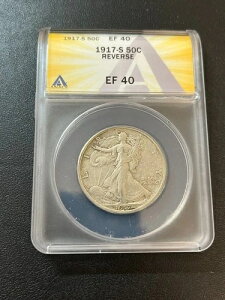 1917�N S ���o�[�X�E�H�[�L���O ���o�e�B �n�[�t�_���[ ANACS XF-40 - �Z�~�L�[ - �X���u - 50C