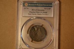 1670�N��̃Z���g�E�p�g���b�N�E�t�@�[�V���O - PCGS VG �ڍׁA���̌��ׂ���BMartin 3b.4-Fa.1