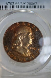 PR66 1961 PCGS �O���[�f�b�h �t�����N���� �V���o�[ �n�[�t�_���[ �J���I�� �����X�^�[ �g�[�j���O�R�C��
