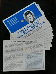 ���B���e�[�W UNC �W���� F �P�l�f�B 30th 14K �S�[���h �~�j JFK 1/2 �h�� 10 �R�C�� �f�B�[���[���b�g-