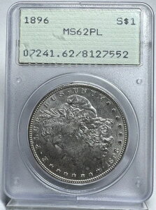 1896�N �����K���E�_���[ $1 PCGS ���g���[ MS 62 PL - �v���[�t���C�N