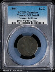 1804�N 1/2�Z���g �h���[�v�o�X�g �n�[�t�Z���g PCGS ���K�i XF �ڍ� | �N���X���b�g 4�X�e��