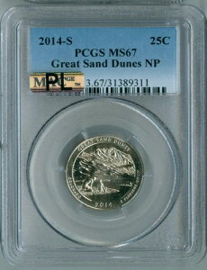 2014 S PCGS MS67 �O���[�g�T���h�f���[���Y NP �N�H�[�^�[ 25�Z���g�AMAC PL �v���[�t���C�N�A���[�|�b�v