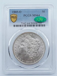 1885-O �����K����� PGCS & CAC MS64 �S�[���h�V�[���h���x�� - U1076