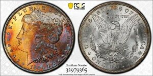 1885-O ���[�K�� �V���o�[ �h�� PCGS �j�A�W�F�� MS64 �����X�^�[ ���C���{�[ �g�[�j���O�J���[
