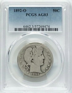 1892-O �o�[�o�[ �n�[�t�_���[ 50�Z���g PCGS AG03