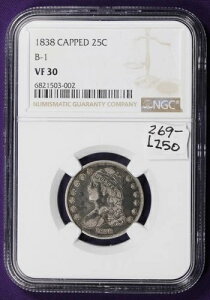 1838�N�o�X�g�N�H�[�^�[B-1�B NGC�z���_�[����B VF 30�B L 250-