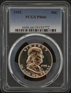 PR66 1955 PCGS �O���[�f�b�h �t�����N���� �V���o�[ �n�[�t�_���[ �v���[�t ������ �󏭃R�C��