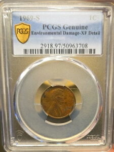 1969 S 1 �Z���g PCGS ���������B�_���[�W XF �ڍׁA����������!