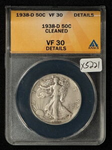 1938-D 50�Z���g �E�H�[�L���O ���o�e�B �n�[�t �h�� - �I���W�i����� - ANACS VF 30 �ڍ� - X5221