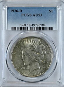 1926-D �s�[�X �V���o�[�h�� AU53 PCGS �O���[�h 1�h���R�C�� 7368