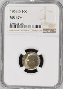 1969-D 10�Z���g ���[�Y�x���g �_�C�� NGC MS67+ 5704124-005