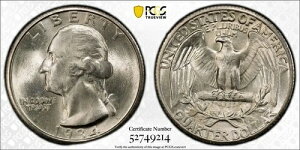 1934�N P ���V���g�� �N�H�[�^�[ PCGS MS-65 �~�f�B�A�� ���b�g�[