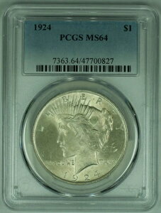 1924�N �s�[�X�V���o�[ 1�h���d�� PCGS MS 64 (17) E