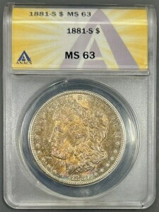 1881�N-S ANACS MS63 ���[�K���V���o�[�h�� $1 - �I�����W�f���A���T�C�h�g�[��-