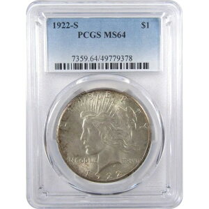 1922�N S �s�[�X�_���[ MS 64 PCGS �V���o�[ ������ 1�h���R�C�� SKU:I17915