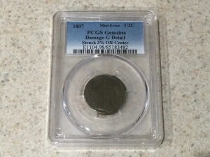 1807�N �h���[�v�o�X�g �n�[�t�Z���g PCGS �_���[�W G-Detail �~���g�G���[ ? ���S����3% ����Ă���