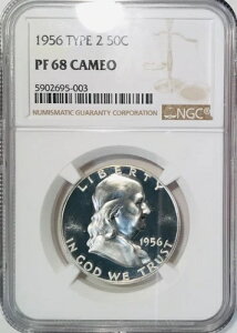 1956 50c �V���o�[ �t�����N���� NGC PF68CAM �^�C�v2 �J���I �v���[�t 1/2 �h��-