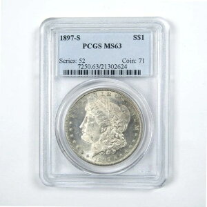 1897�N S �����K���E�_���[ MS 63 PCGS �V���o�[ 1�h�� �����ʃR�C�� SKU:I13700