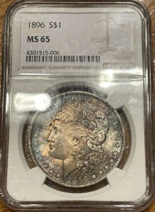 1896�N �����K����� $1 NGC MS65 �S�[�W���X�ȐF�� �Ɠ��̐F��