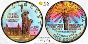 1986�N S ���R�̏��_�� $1 PCGS (91 - �F�͕s��) �f���炵���F��